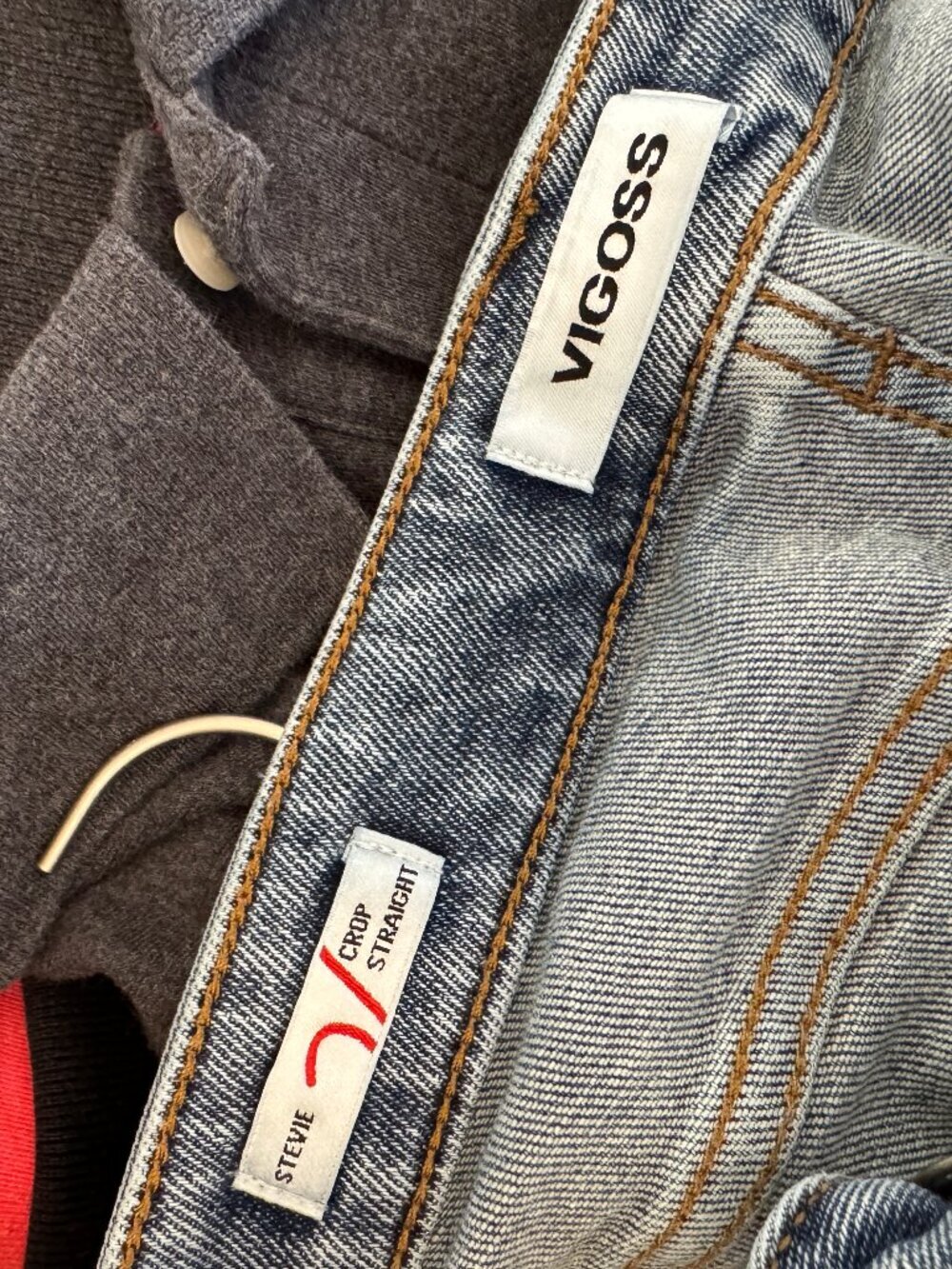 Women's Vigoss Stevie Crop Straight Mid-wash Denim size 14/32 - Picture 3 of 5